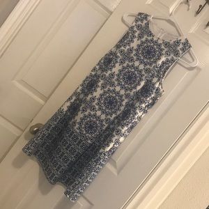SheIn Blue and White Shift Dress